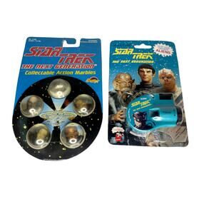 1993 Star Trek The Next Generation TNG Key Chain Click Viewer + Action Marbles!